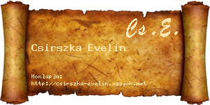 Csirszka Evelin névjegykártya